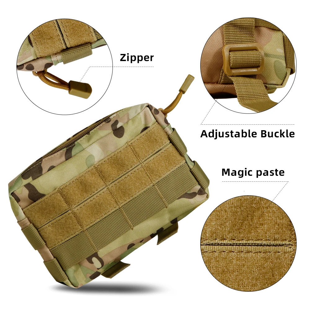 BOOIU Molle Pouches Tactical Admin Pouch Compact EDC Utility Gadget Gear Carry Accessory Belt Hanging Waist Bag 250118