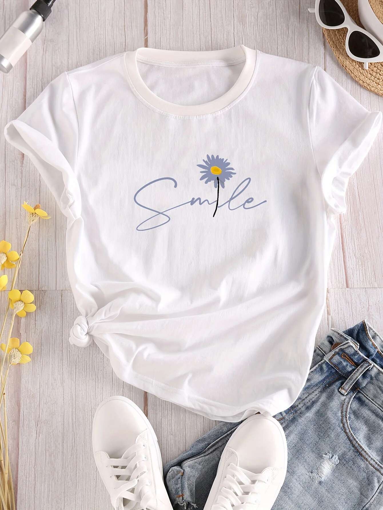 WER Letter Printed Round Neck T-shirts For Spring And Summer Casual Short Sleeved Tshirt For Women's Tops Fashion Designer T Shirt