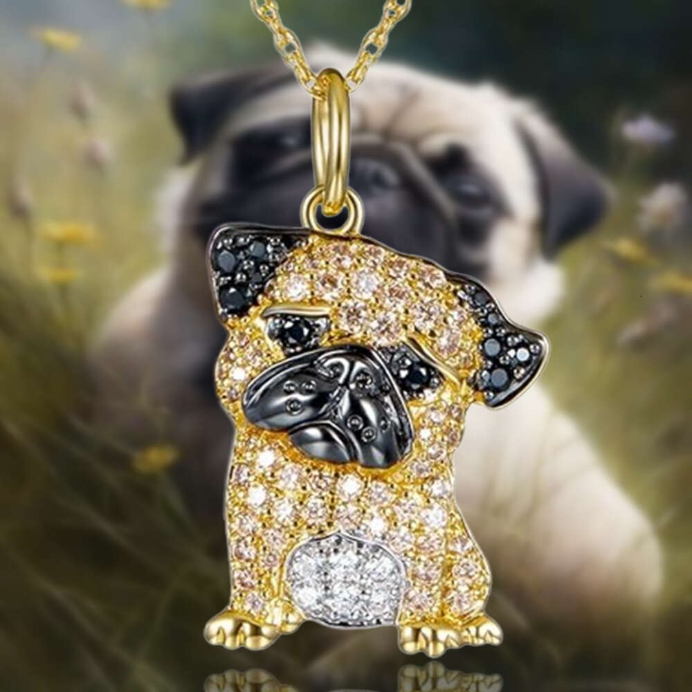 Temu Hot Selg Cute Shy Haba Dog Pendant Exquisite Environmental Protection Zinc Alloy Die Casting Necklace