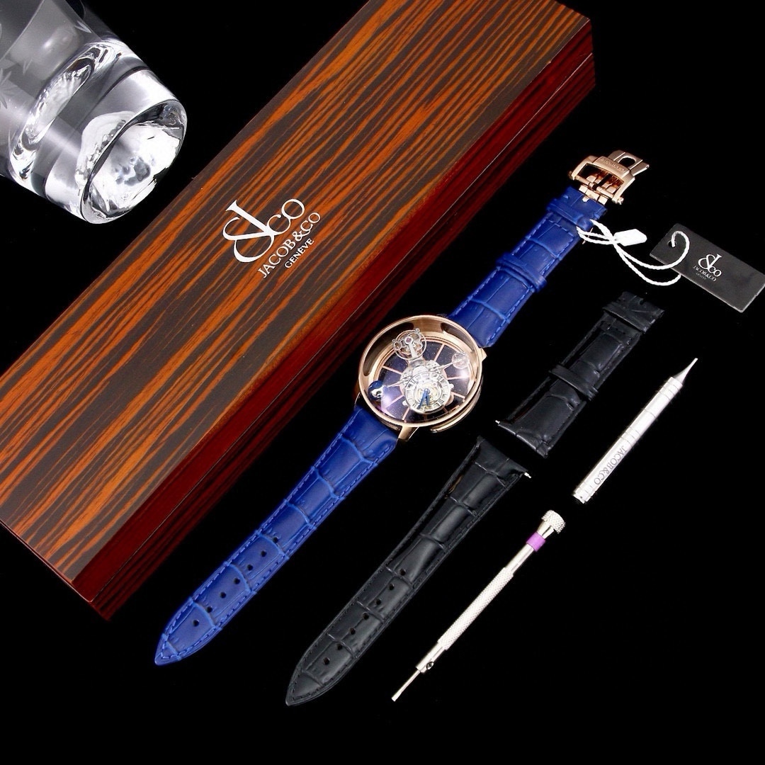 Designer jacobandco watch tourbillon watches 10A quality mechanical movement uhr 65K9 leather strap diamond reloj iced out watches montre luxe ja