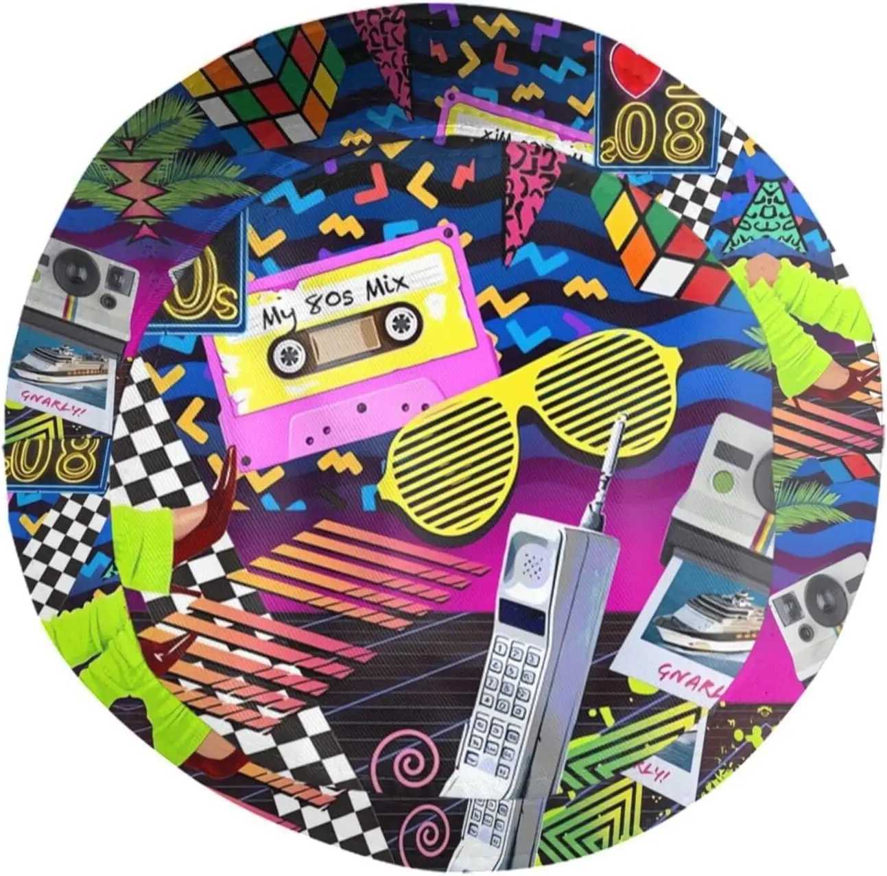 Retro Bucket Hat 80s 90s Icons Summer Unisex Geometric Print Travel Beach Fisherman Hat dsrge W250217