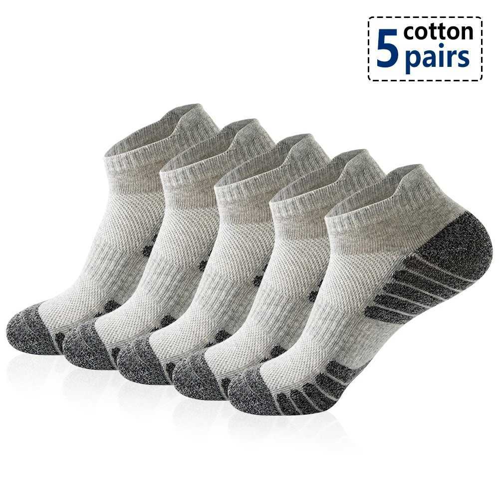 Ankle Athletic Running Socks Low Cut Sports Socks Breathable Cushioned Tab Socks for Men Women 5 Pairs/Lot Socks W250217