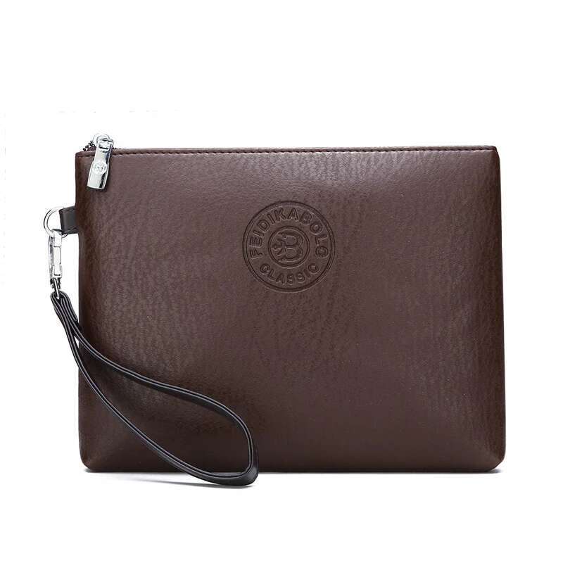 New Business Style Men's Clutch Large Wallet Soft PU Leather Male Wristlet Pack Bag Elegant Leisure Stylish Hand Bags Gift Pouch PU