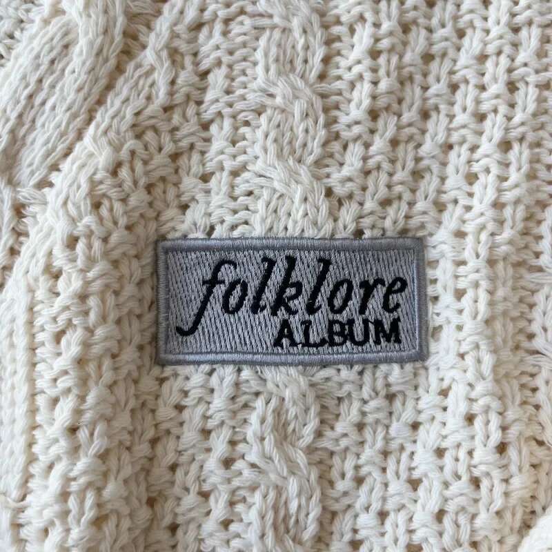 Beige Folklore Cardigan Women Letter Patch With Star Embroidered Knitted Sweater Female Winter Autumn Casual Oversized Cardigans123