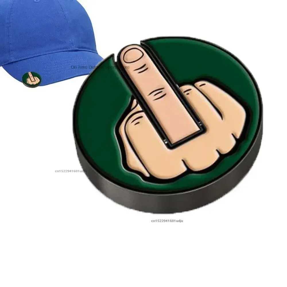 Funny Middle Finger Golf Ball Marker Golf Hat Clip Marker Magnetic Removable Golf Ball Position Mark Training AccessoriesW250215