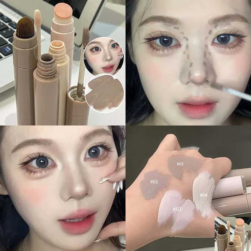 Liquid Highlighter Contour Stick Concealer Lasting Dark Circles Corrector Face Matte Brown Bronzer Nose Shadow Cosmetics MakeupW250217