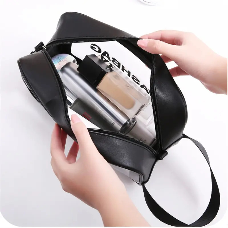 Portable travel washing bag womens transparent waterproof makeup storage large capacity cosmetics organizer beauty 250213