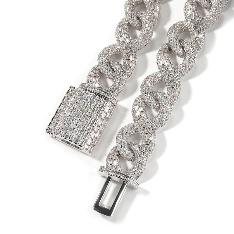 Hip Hop 5 CZ Stone Bling Iced Out Infinity Round Cuban Link Chain Necklace for Men Rapper Jewelry Gold Silver Color 250214