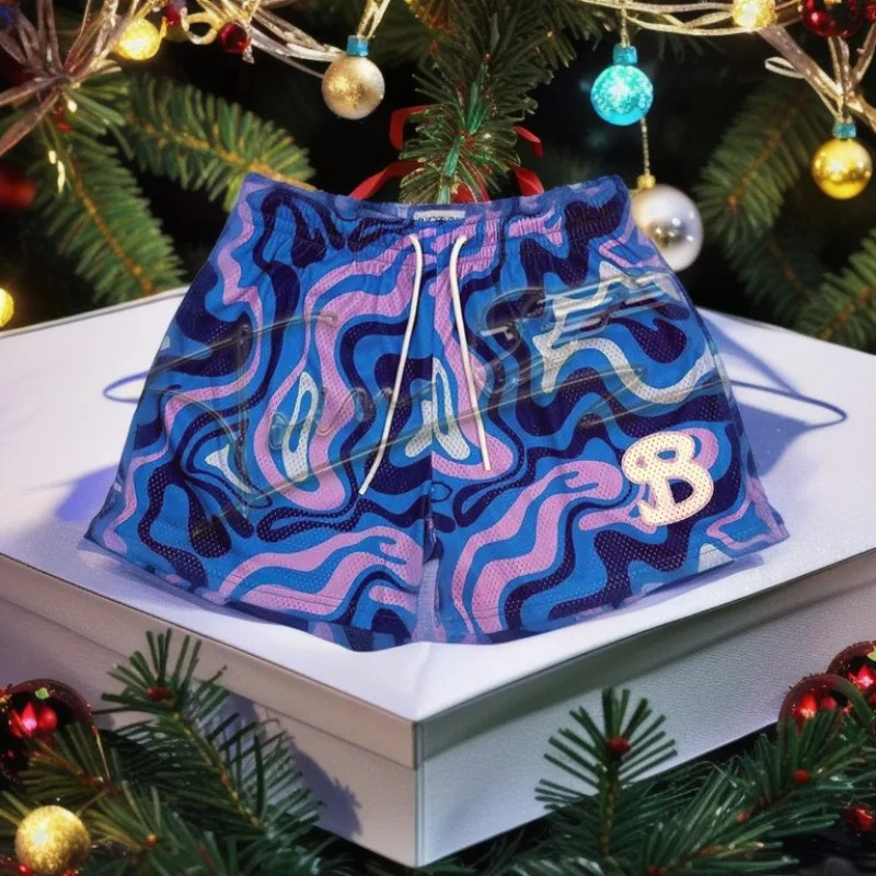 est Summer Mesh Basketball sweatpants fitness Shorts Men Quick Drying Loose Sport short pants Breathable Running Beach shorts 250214