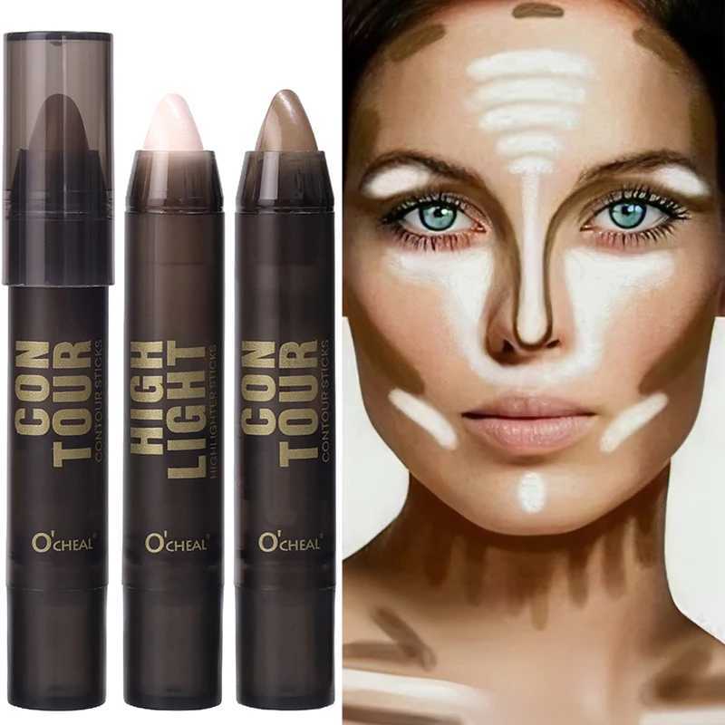 Matte Highlighter Contouring Stick Cream To Texture Long Lasting Silky Grey Nose Shadow Contour Pencil Face Brightening CosmeticW250217