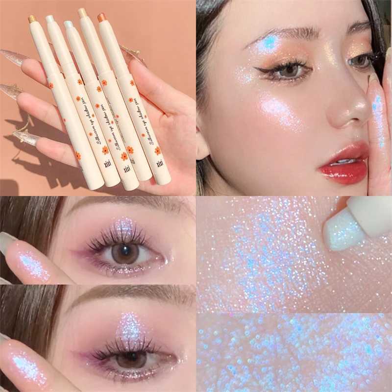 Face Makeup Highlighter Pencil Pearl Brightening Cream Diamond Blue Gold Silver Long Lasting Waterproof HighlighterXJ250217
