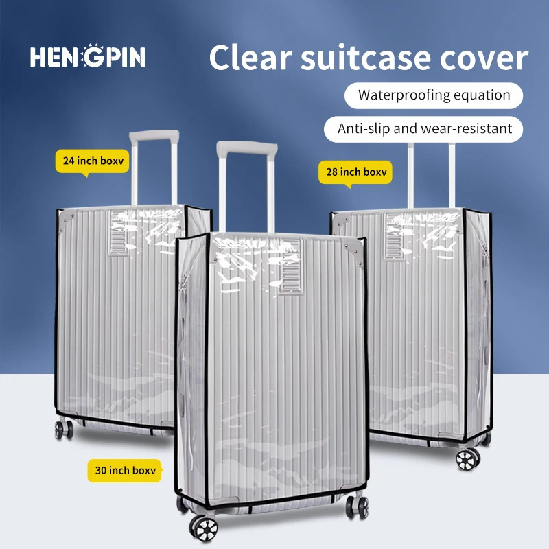 Full Transparent Luggage Protector Cover PVC Waterproof Dustproof Durable Suitcase Cover Protector Travel Accessories 250214