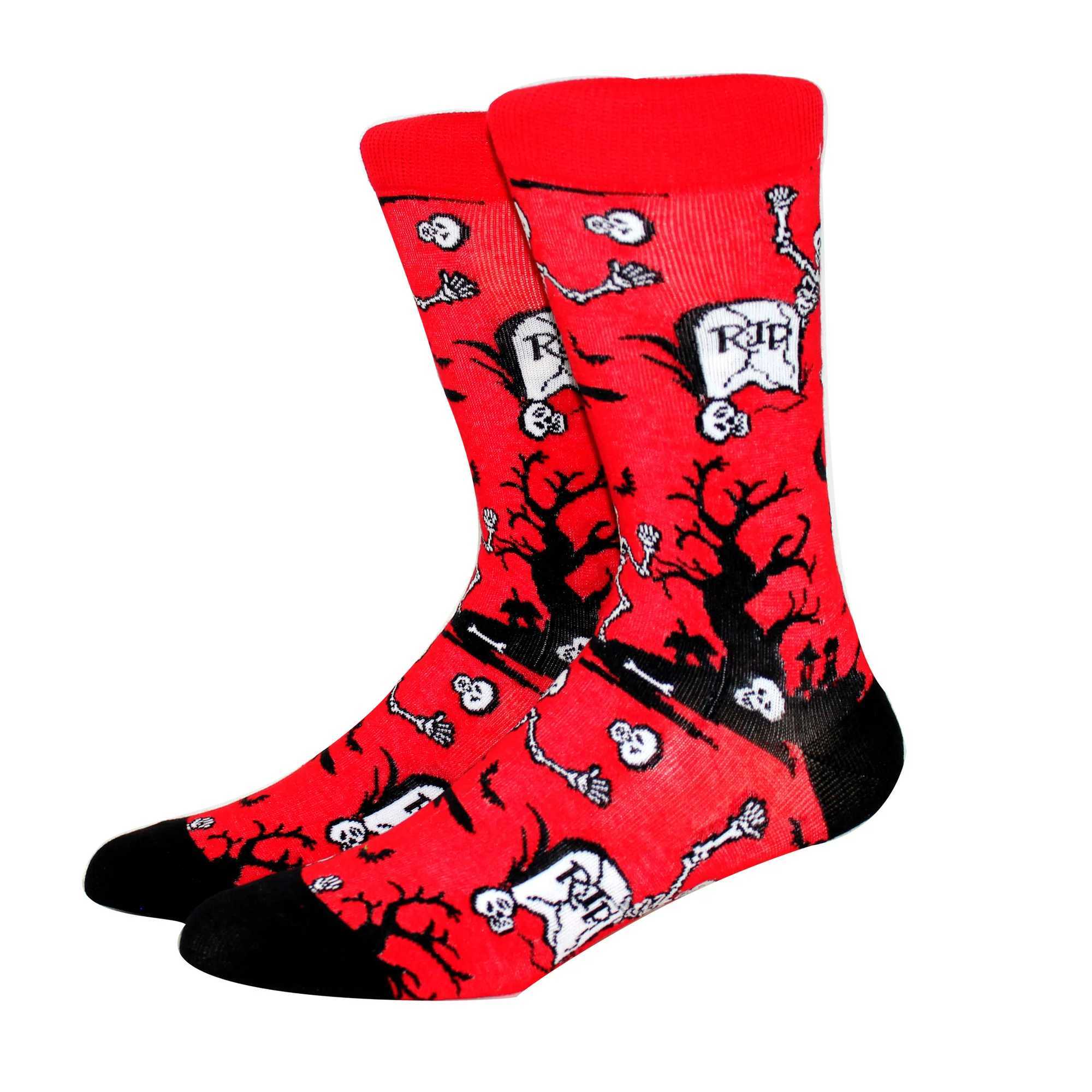 New Hot Selling Halloween Womens Harajuku Socks Fun Skeleton Alien Mens Socks Pumpkin Socks Monster Socks Bat Crew Socks Anime Socks W250217