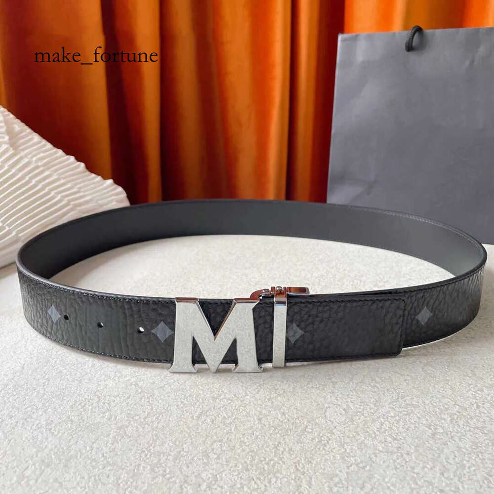 Mcms Belt Classic Men Women Belts Luxury Vintage Letter M Smooth Buckle Belt Top Designer Belt Width Mcmlines Belt 882