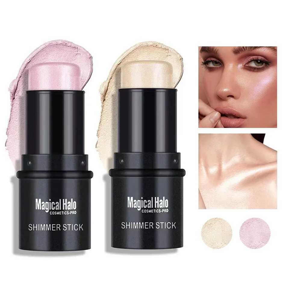 2pcs Highlighter Stick Makeup Face Contour Bronzer Shimmer Concealer Stick Glitter Modify Face Contour Illuminate Makeup ToolsW250217