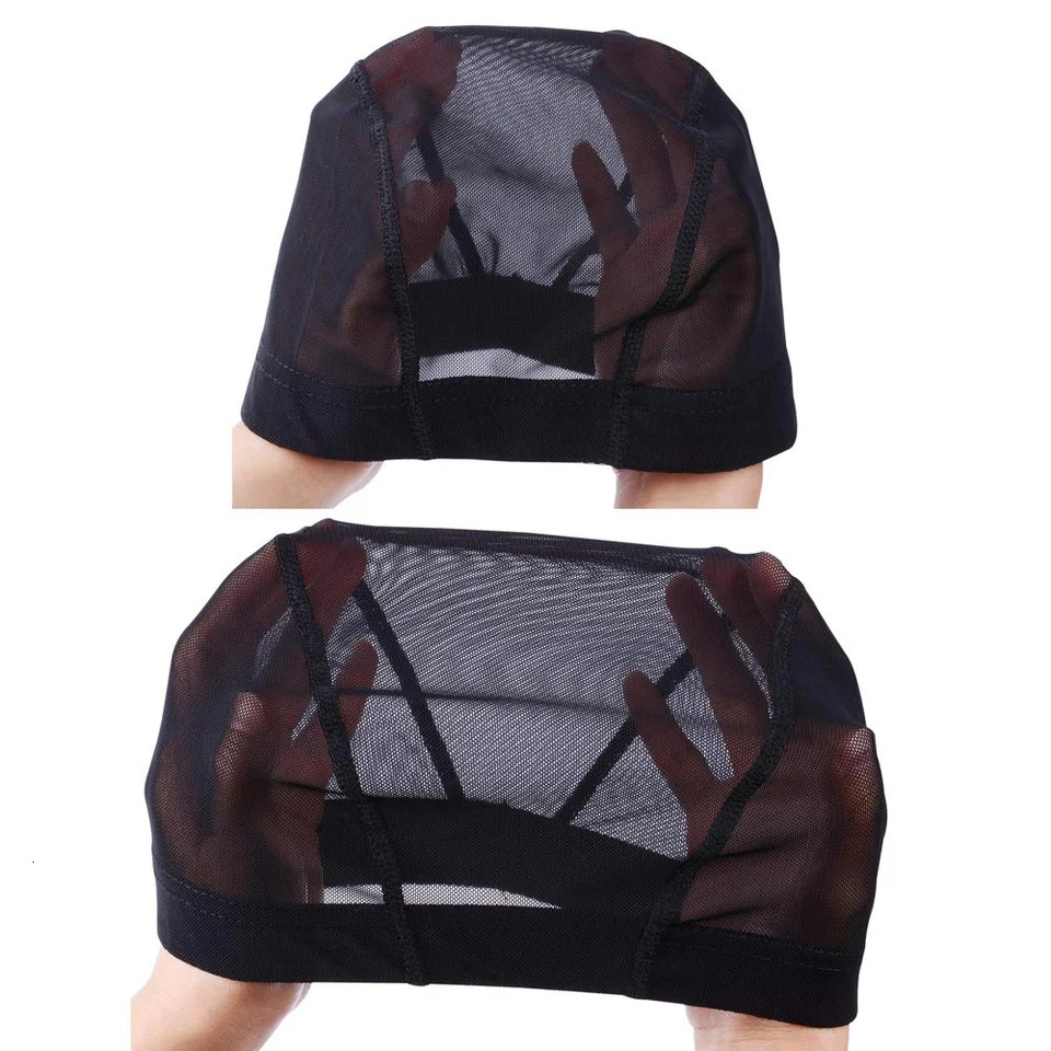 6pcs/Lot Elastic Glueless Wig Caps for Wig Making Stretchable Mesh Dome Wig Caps for Women Breathable Hairnets Black S/M/L 250214