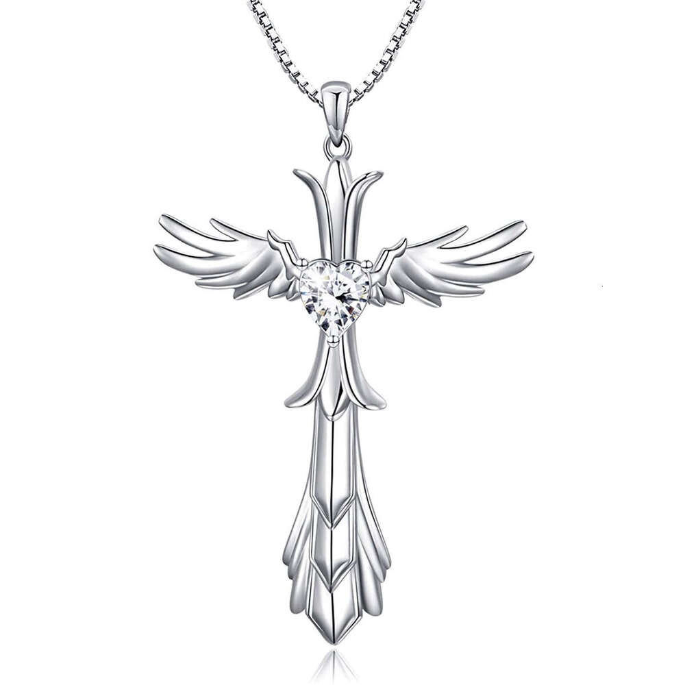 Explosive trend: Holy Shield Angel Cross Pendant Necklace, Fashion Women's Accessories