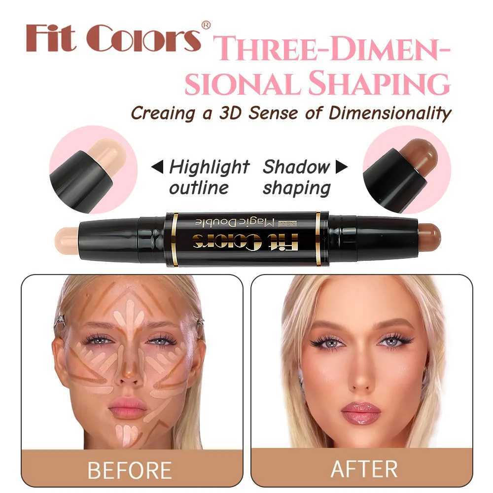 Fit Colors Double Head Multi-Functional Highlighter Stick 3-Dimensional smooth and delicate Brightening and Contouring PenW250217