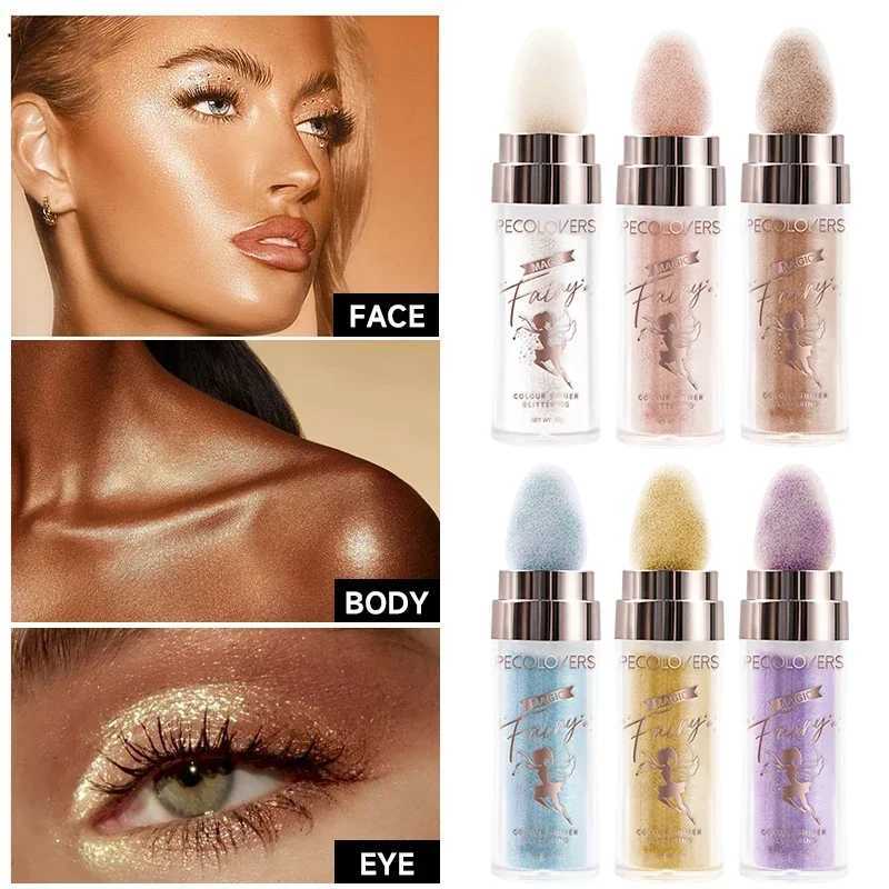 Shimmer Fairy Powder White Loose Highlighter Face Body Glitter Wand Makeup Bronzer Illuminator CosmeticW250217