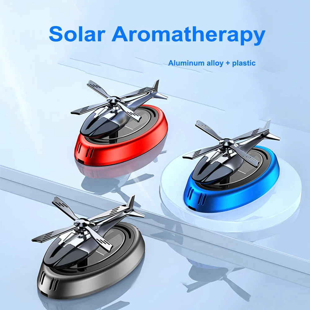 AlloyABS Solar Aroma Diffuser Car Air Freshener Automatic Rotation Dashboard Fragrance Helicopter Auto Aroma Ornaments 250214