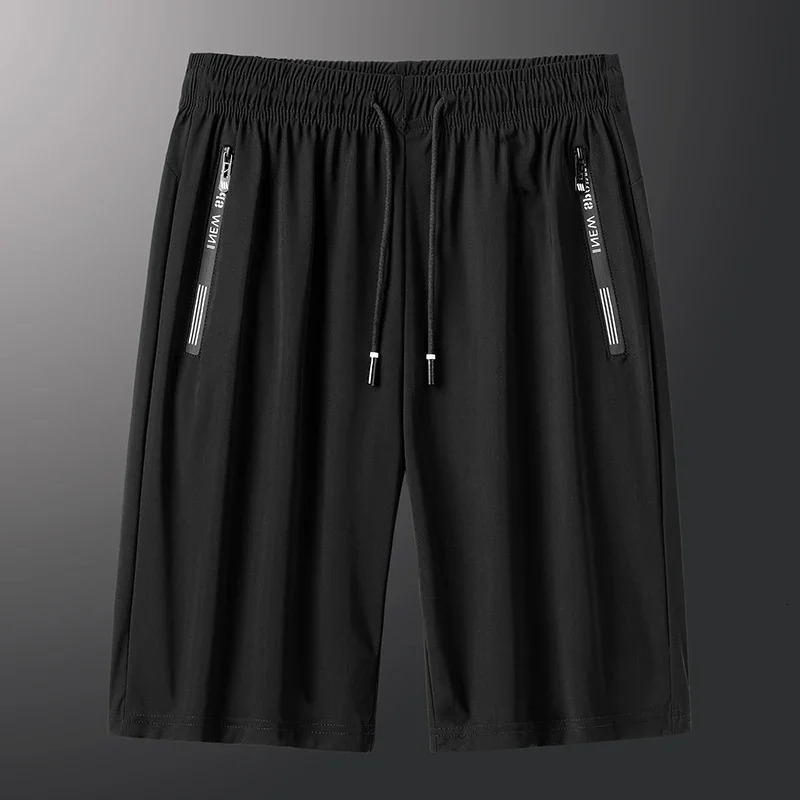 Men Plus Size Casual Shorts 6XL 7XL Big Gym Ice Silk Stretchy Summer Beach Short Pants Quick Dry Breathable 250214