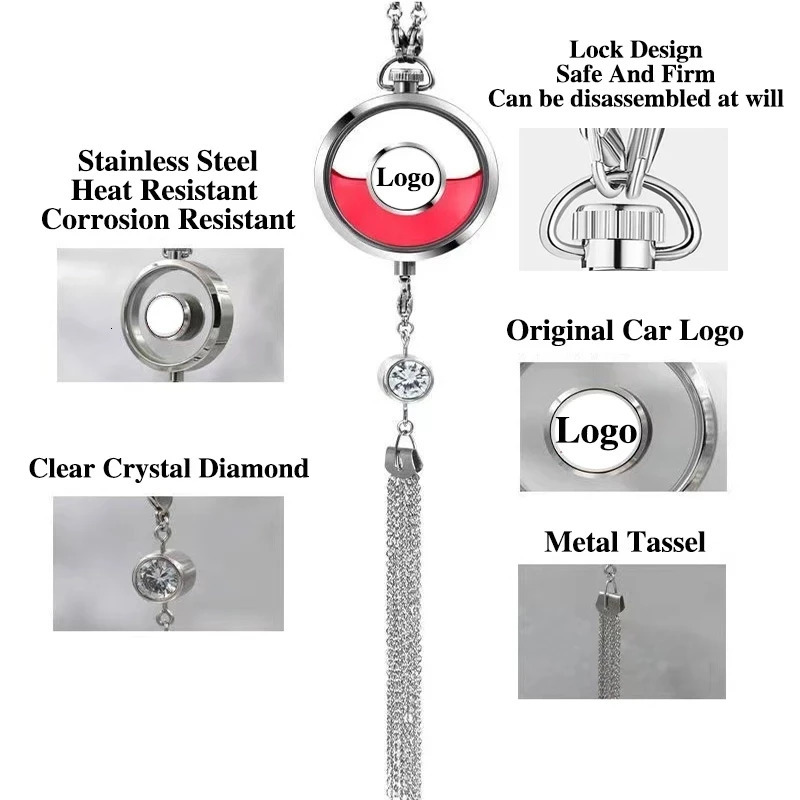 Car Perfume Pendant Air Freshener Hanging Perfume Empty Bottle Auto Interior Rearview Mirror Metal Lace Pendant Car Decoration 250214