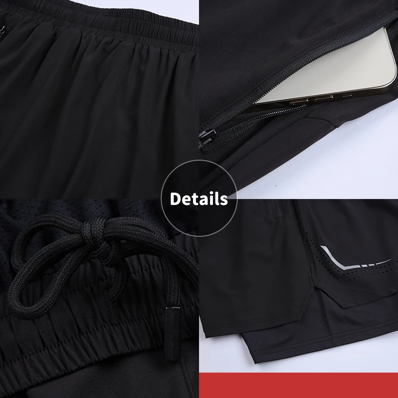Mens Running Shorts Quickdrying Fitness Black Men Sport Workout Training Bodybuilding Short Pants Y32 250217