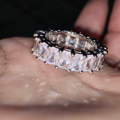Multiple Models Full Diamond Square Diamond CZ Zircon Crystal Stone Ring Set Diamond Wedding Ring Gift Jewelry