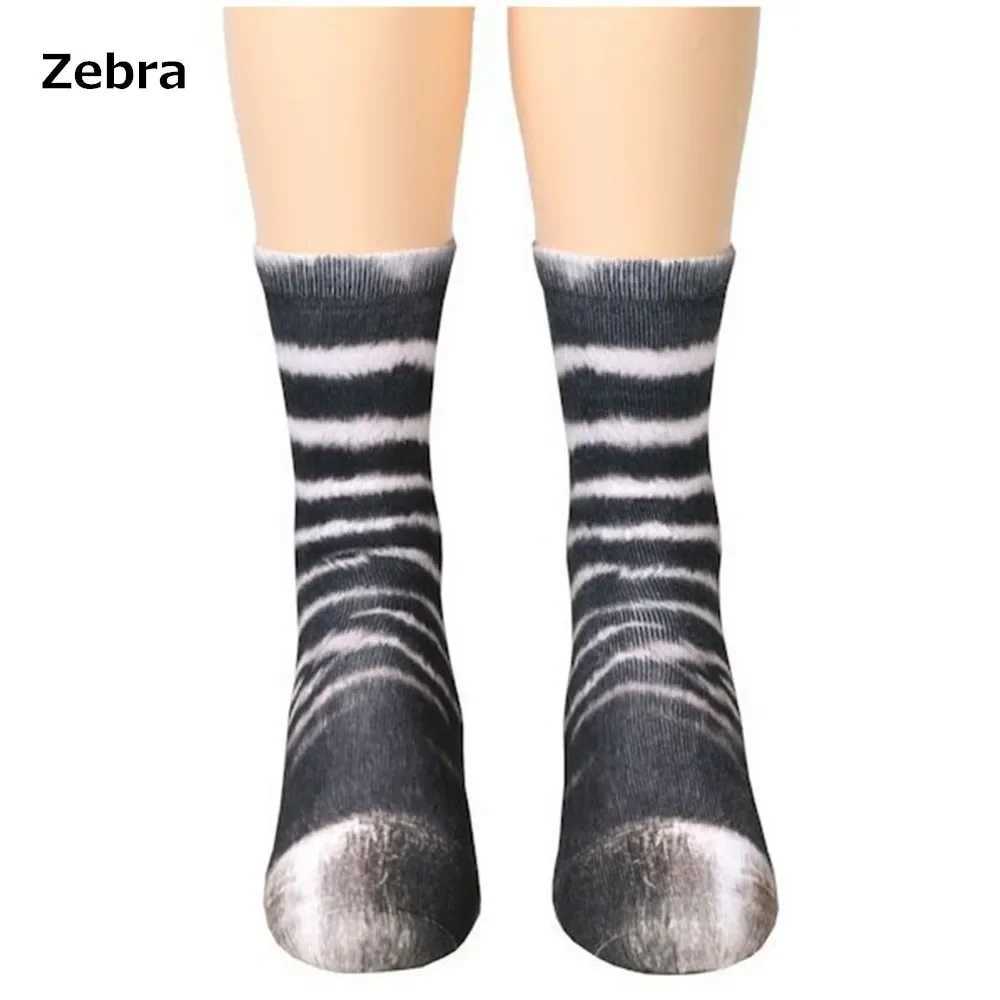 Unisex Adult 3D Print Animal Paw Socks Creative Funny Cat Dog Dinosaur Tiger Paw Socks Novelty Socks Gag Christmas Gifts W250217