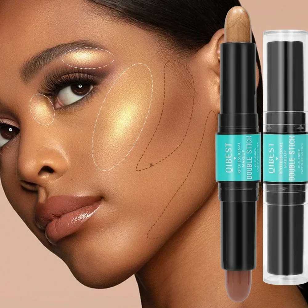 3D Highlighting Bronzer Stick Waterproof Matte Natural Double-ended V-face Shaping Contouring Highlighter Pen Korean CosmeticsW250217