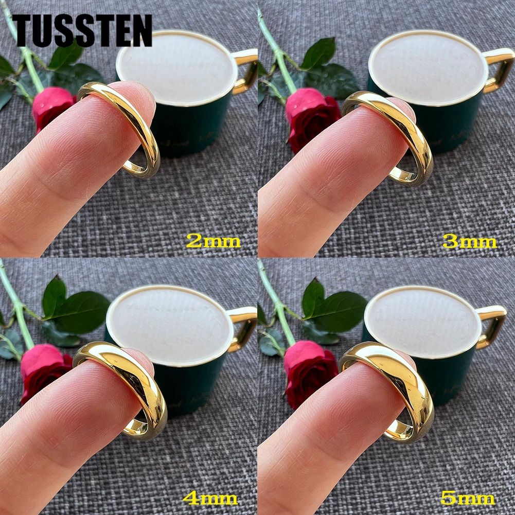 Drop TUSSTEN 2-10MM Men Women Ring Tungsten Wedding Band Domed Polished Comfort Fit 250213