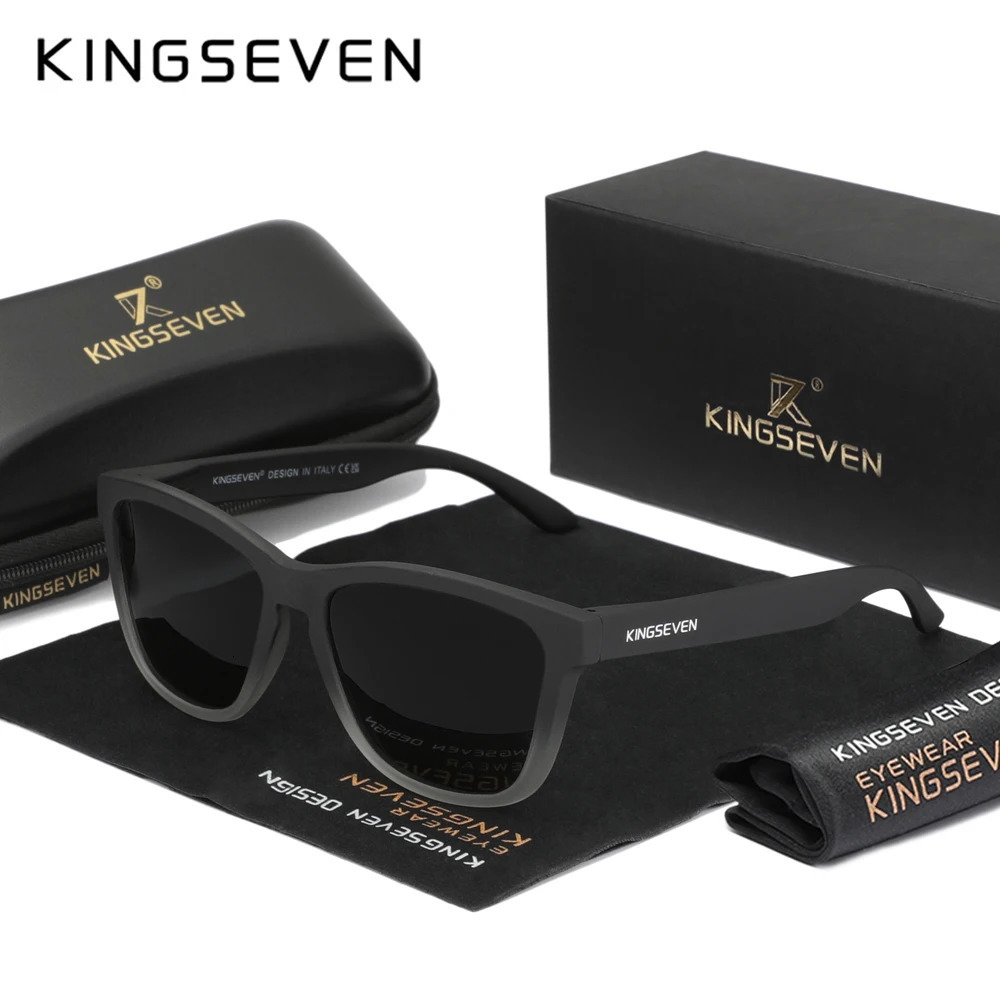 KINGSEVEN Fashion Matte Sunglasses Women Men Polarized Anti-UV400 Lens Glasses TR90 Frame Outdoor Fishing Eyewear 250213