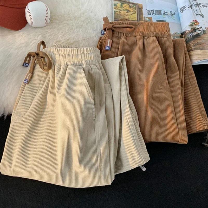 Men's Pants Corduroy Men Loose Casual Solid Cozy Joggers Trousers All-match Handsome Korean Fashion Students Daily Soft Autumn Winter