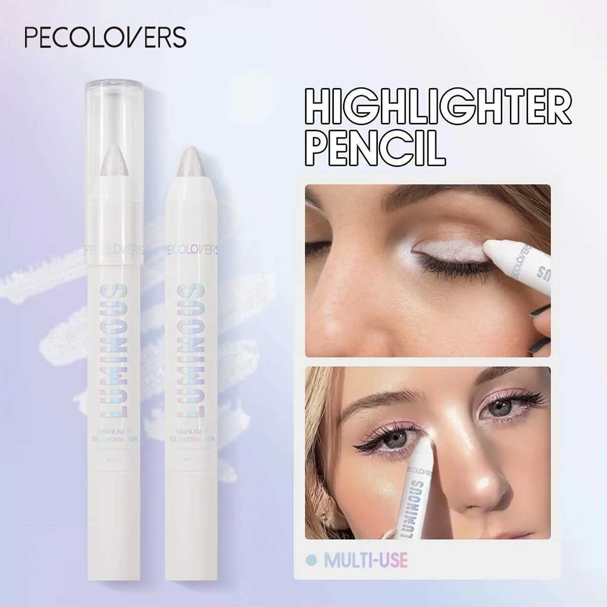 Brightening Highlighter Pen Long Lasting Waterproof Smooth Matte Pearly Glitter White Silvery Eyeliner Eyeshadow StickXJ250217