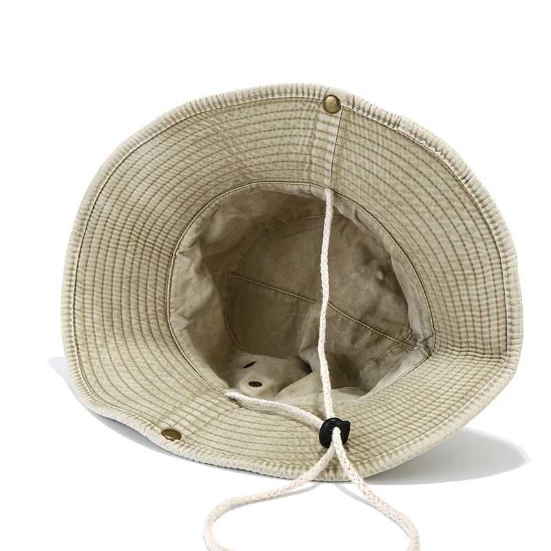 Bocca Y2K Bucket Hat Bling Star Retro Washed Panama Fisherman Hats Women Wide Brim Denim Vintage Summer Sun Outdoor Travel Cap W250217