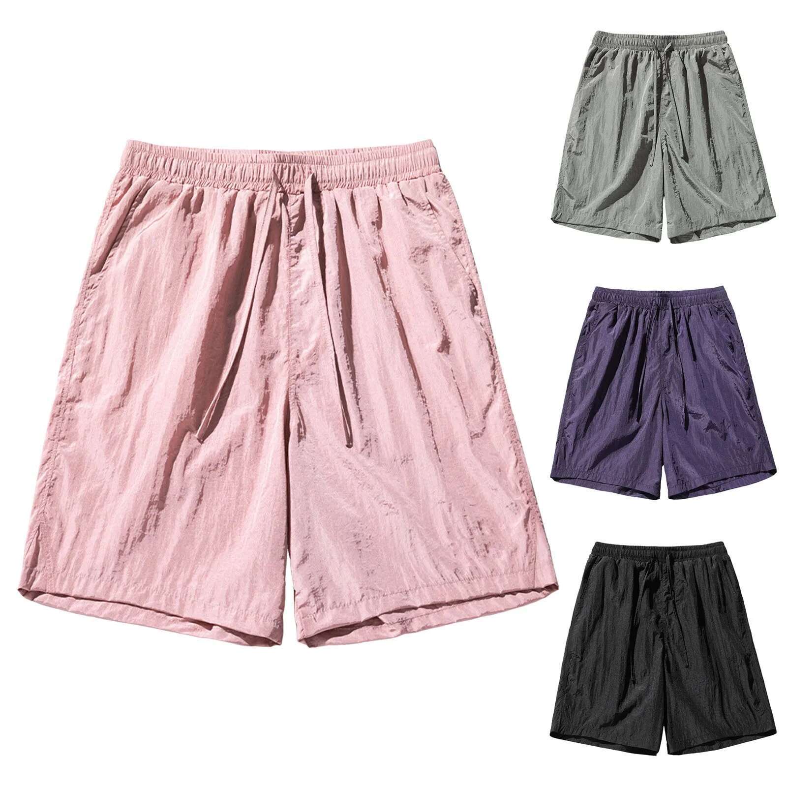 Men's Ultra-thin Beach Outdoor Casual Shorts Men's Designer Shorts Summer New Style Slightly Wrinkled High-quality Street Sports Straight Le