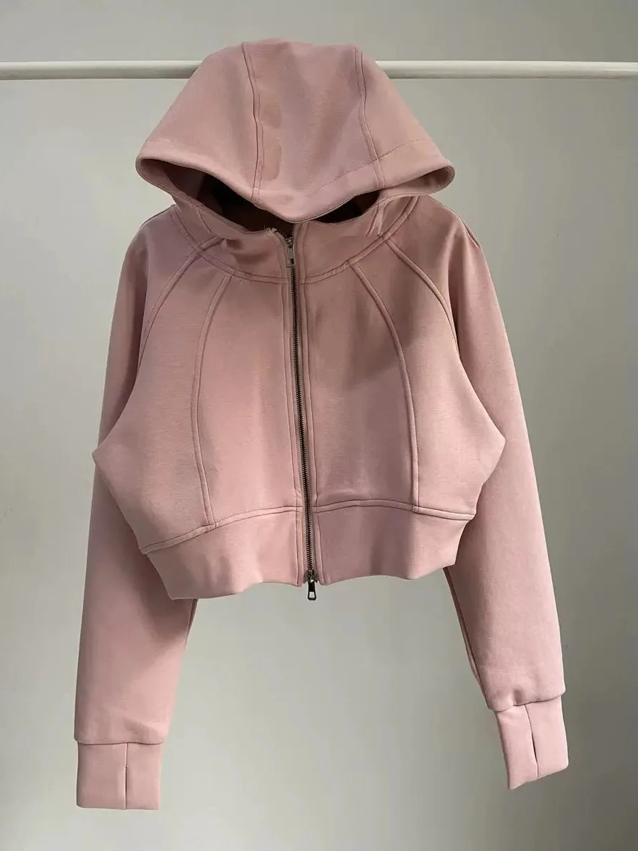 Gothic Zipper Hoodie Y2K Clothes Womens Retro Stripe ed Short Oversized Slim Fit Long Sleeve Tops 250213