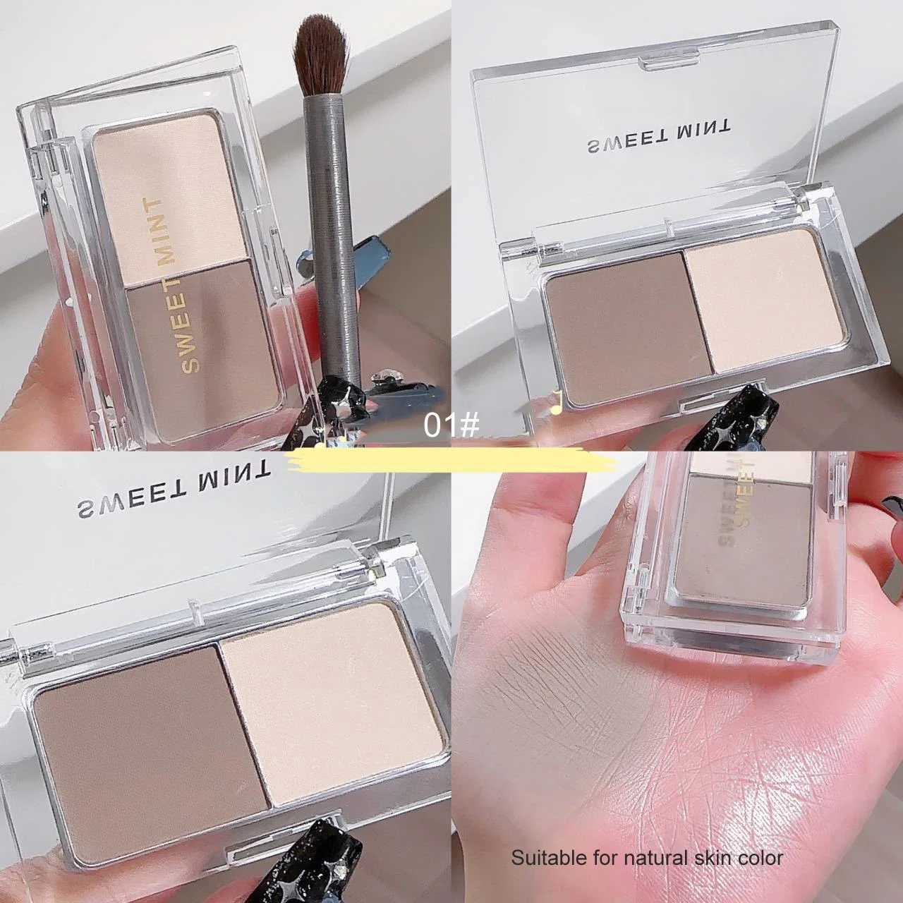 Bronzer Contour Palette Face Shading Grooming Powder Makeup 2 Color Lasting Matte Glitter Nose Shadow Blush Face Makeup CosmeticXJ250217