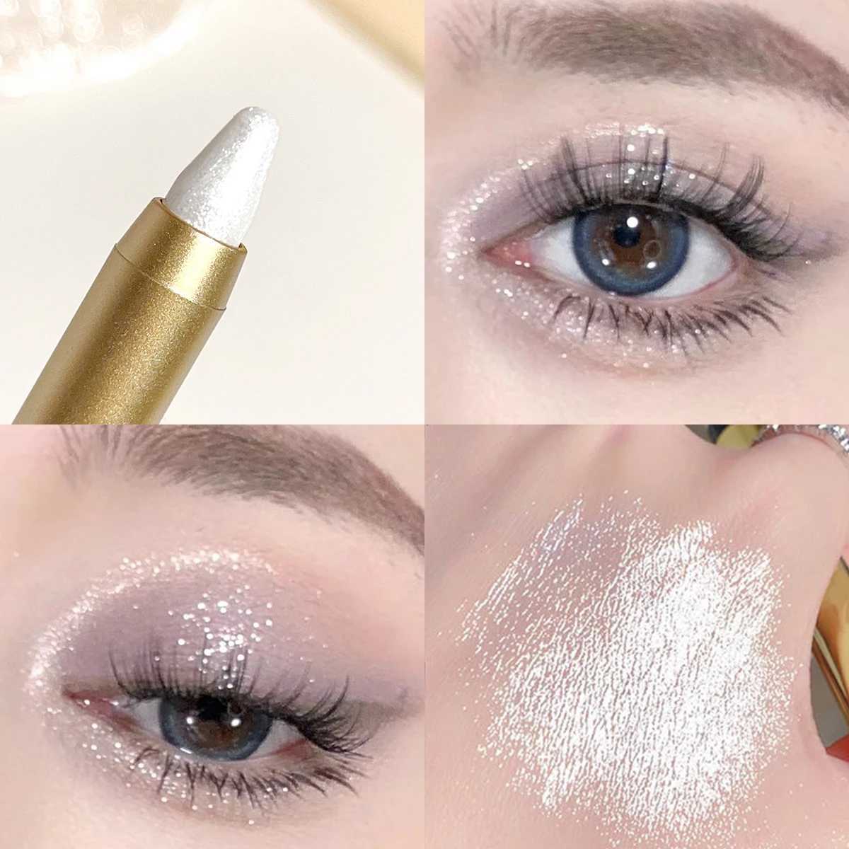 Glowing highlighter eye shadow pencil with lescent shimmer and fine glitter for brightening and a dimensional effectW250217