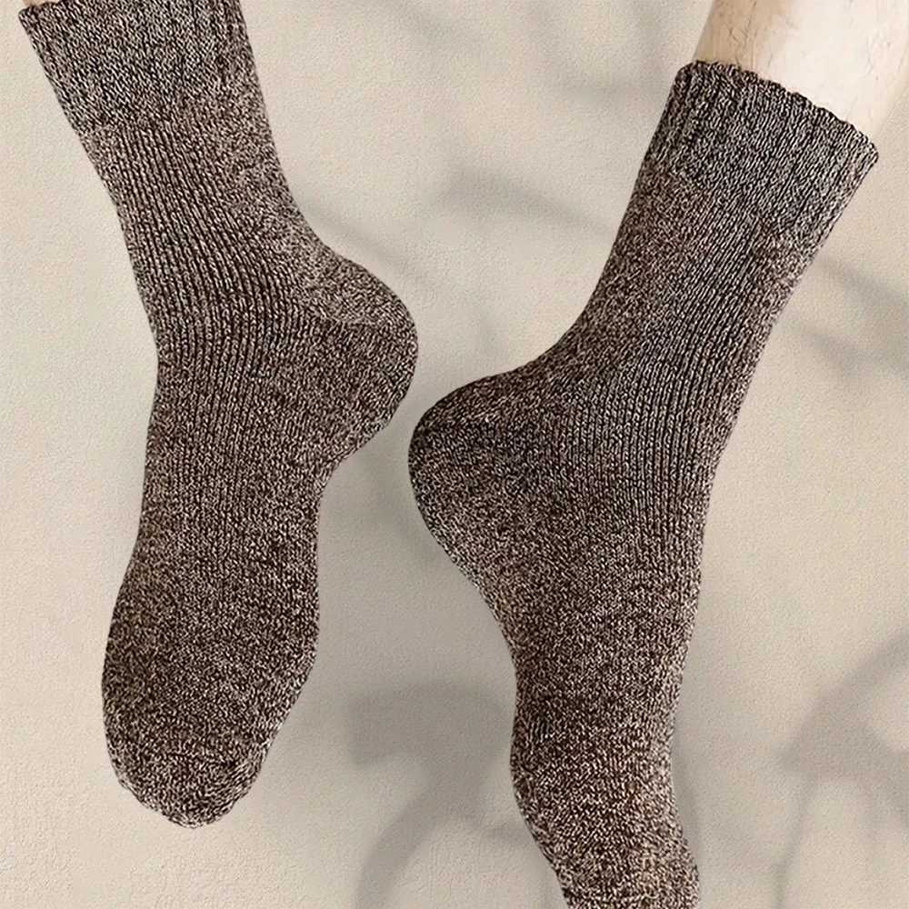 3/5 pairs of mens thick woolen socks autumn and winter stockings warm towels crew socks Christmas gifts W250217