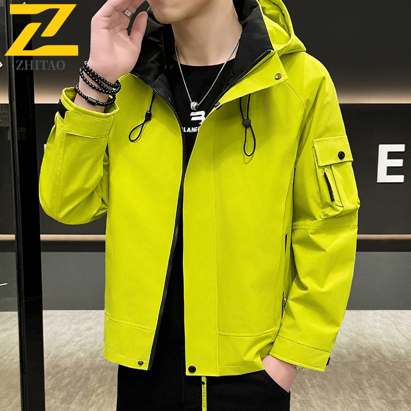 Fashion Mens Casual Windbreaker Jackets Hooded Jacket Man Waterproof Outdoor Soft Shell Autumn Coat Clothing Warm Work Clothes 250210