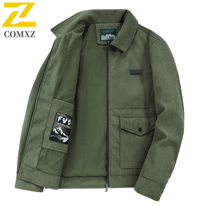 Retro Corduroy Jacket Mens Autumn Harajuku Trendy Windproof Brown Baseball Collar Street Clothing Casual Loose Coat 250210