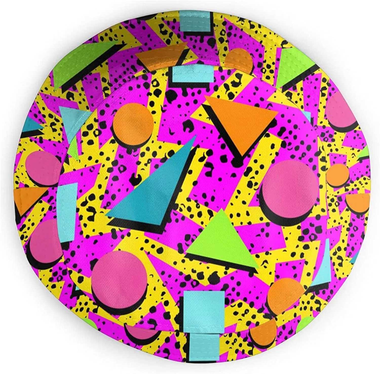 Vintage 80s Memphis Bucket Hats Fashion Sun Cap Fishing Hat Packable Outdoor Fisherman Hat for Women and Men W250217