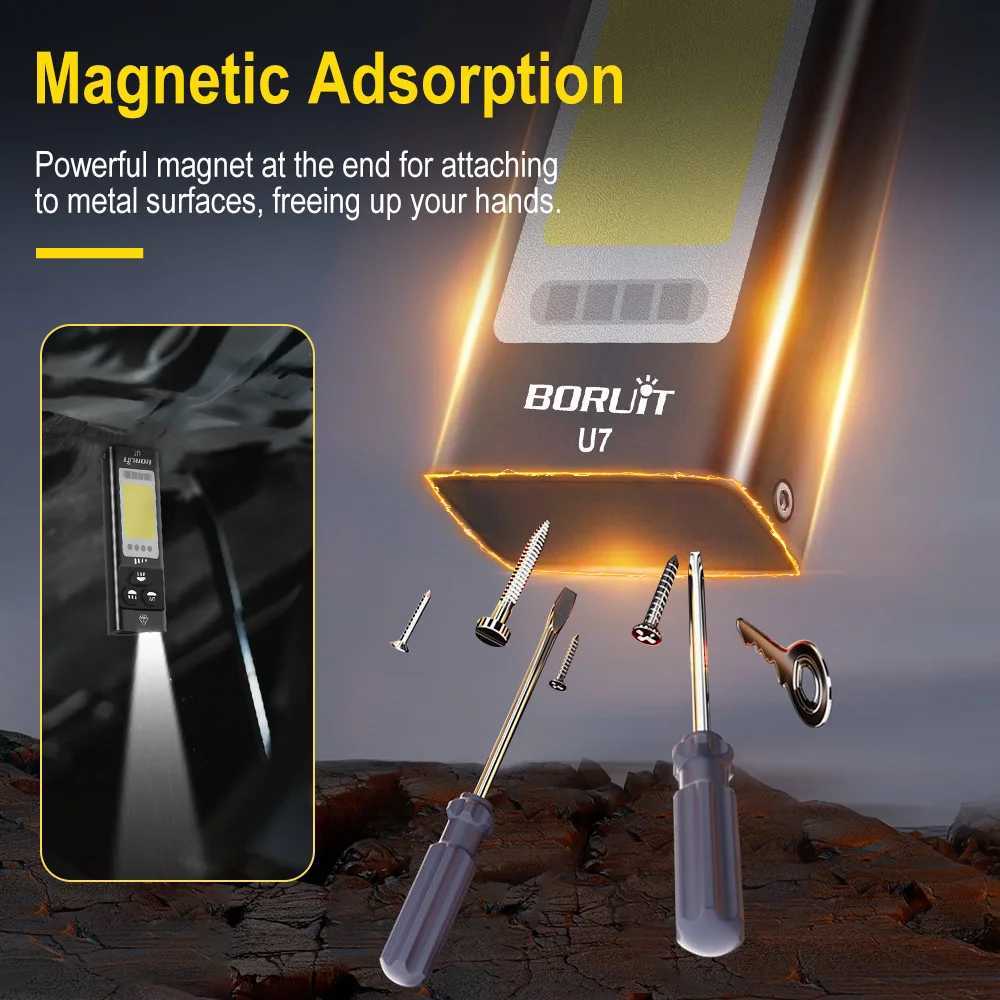 BORUiT U7 EDC UV LED Flashlight Maximum 1100LM Type-C Charging Work Light USB-C Power Pack Camping Pocket Light with Magnet X250217