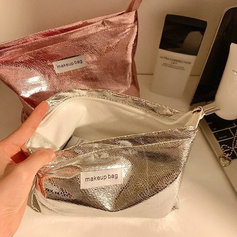Large Capacity Women Makeup Bag Ladies Travel Cosmetic Toiletries Storage Pouch Handbag Fashion Portable Brilliant Make Up Bags 250213