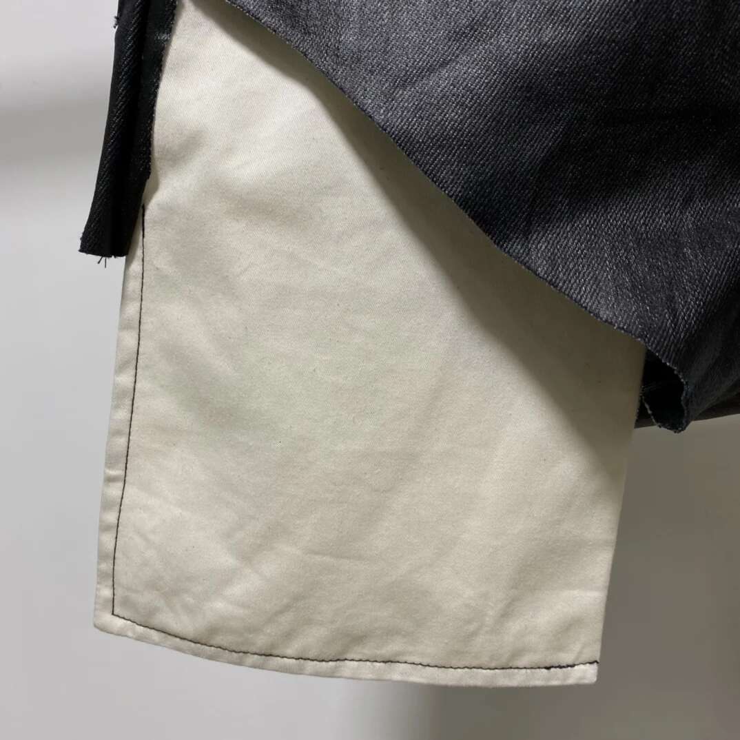 22Ss Owen Seak Women Casual Oil Wax Canvas Summer Gothic High Street Wear Trumpet Mermaid Black Short