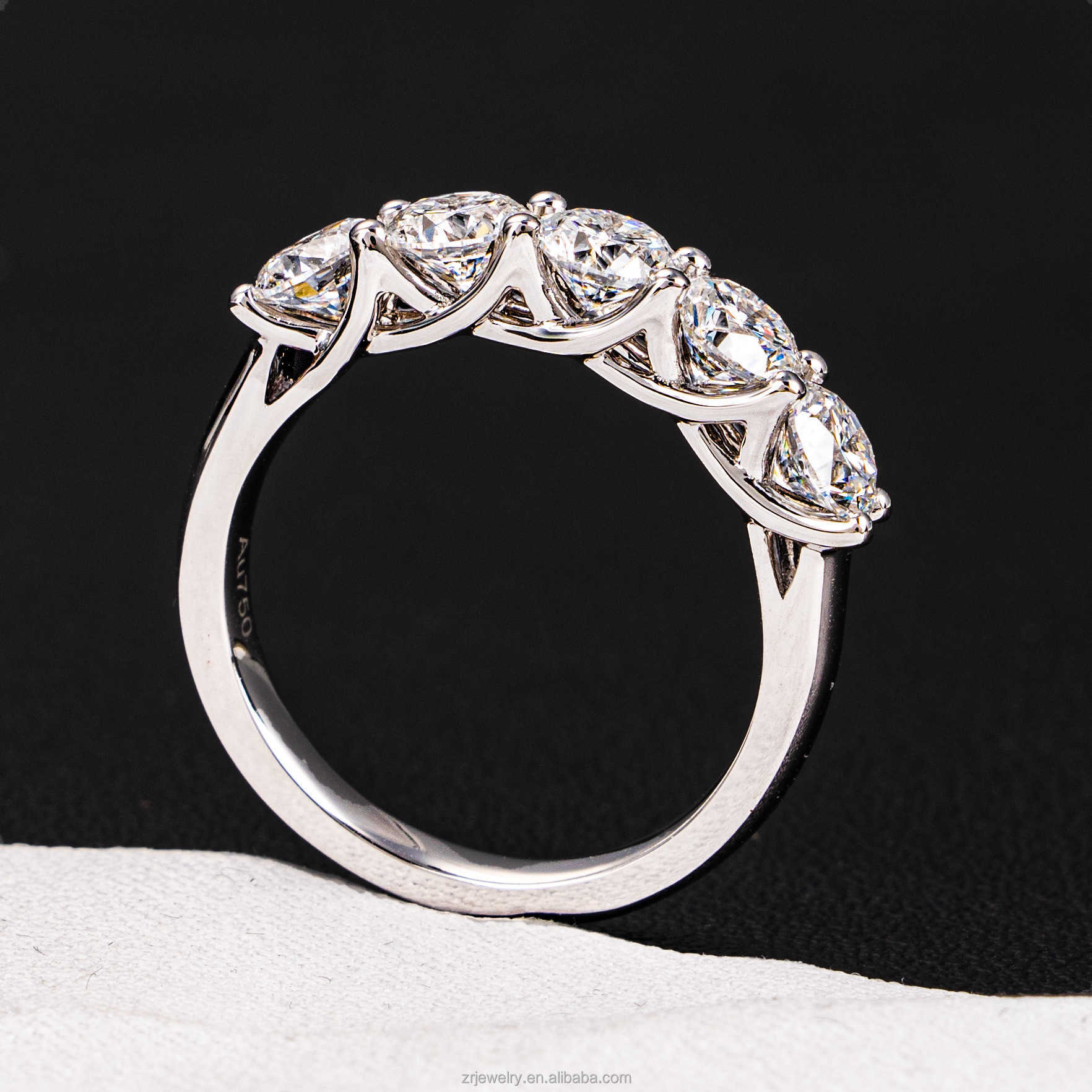 Gia IGI Certified Lab Grown Diamond 9K 14K 18K Pure Gold 3MM Round Band Ring Lab-Grown Diamond Ring