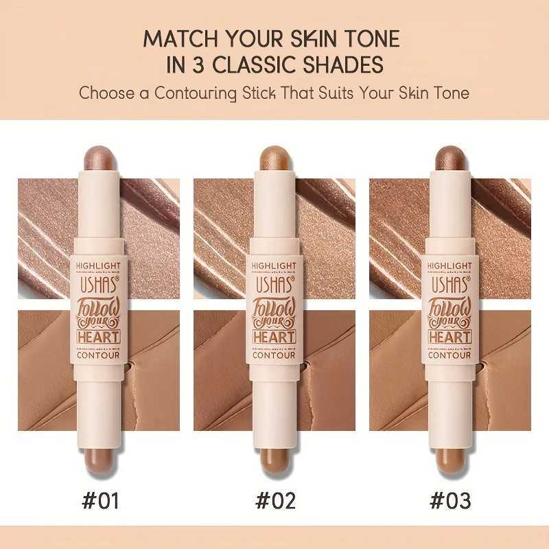 2 IN 1 Shimmer Bronzers Contour Stick Waterproof Multi-purpose Highlighter Shaping Shadow Face Modify Concealer PenXJ250217