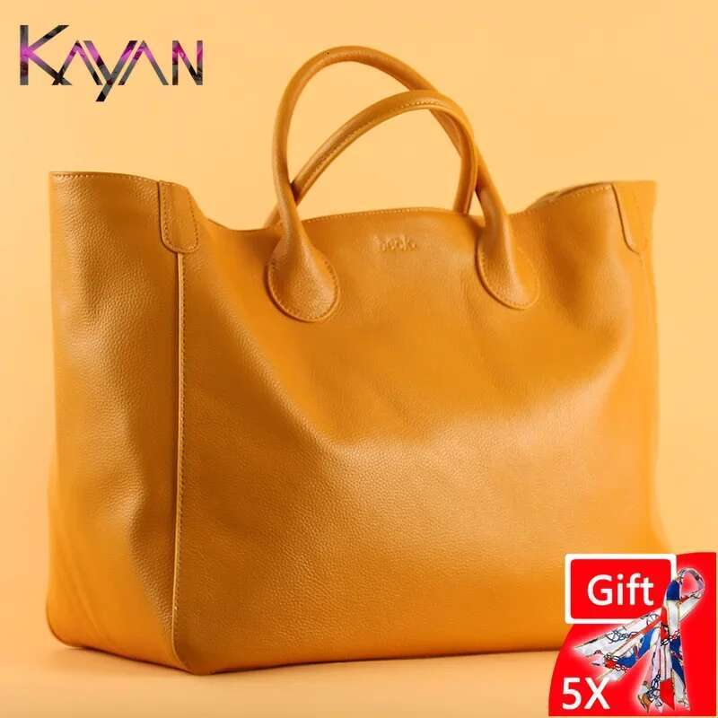 New Super Large Women Tote Cow Leather Star Style Female Shoulder Hot In Shopping Summer Beach Bag