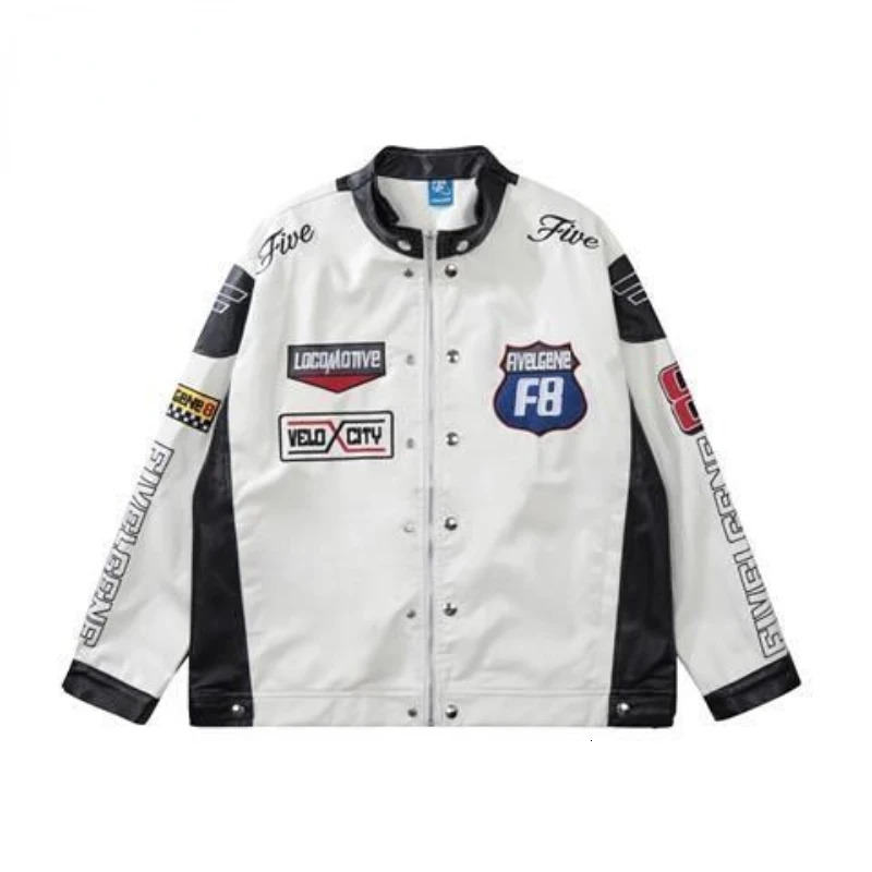 y2K Autumn and Winter American Street Girl Motorcycle Couple Leather Jacket PU ed Baseball Uniform Jack 250213